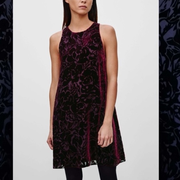 ARITZIA WILFRED VELVET TROMPETTE DRESS BLACK - Picture 2 of 8